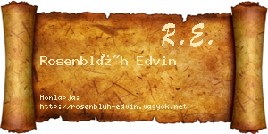 Rosenblüh Edvin névjegykártya